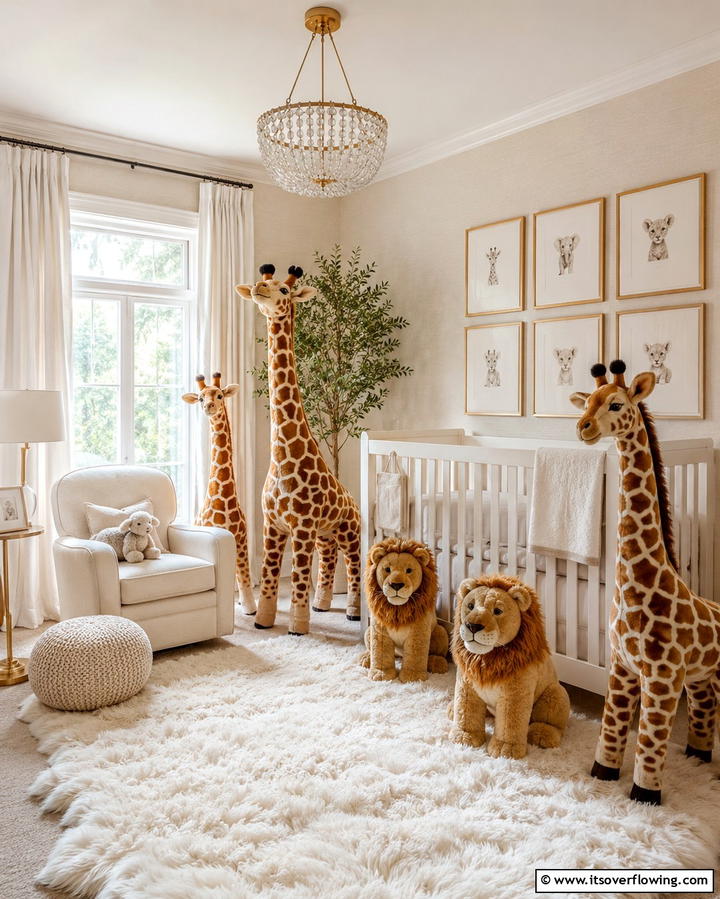 Safari Animal Plush Toys - 30 Safari Nursery Decor Ideas for Adventurous Baby Rooms