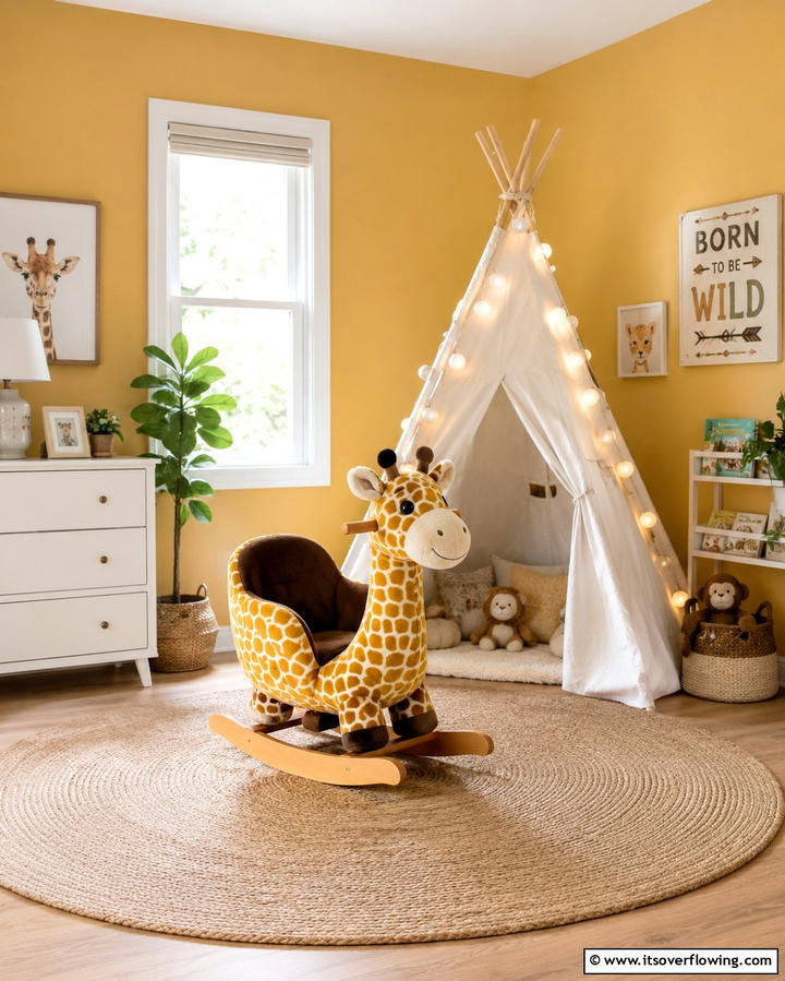 Safari Animal Rocker - 30 Safari Nursery Decor Ideas for Adventurous Baby Rooms