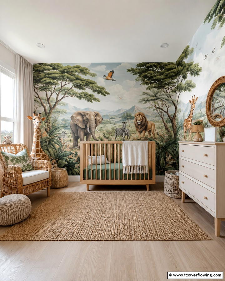 Safari Themed Wall Murals - 30 Safari Nursery Decor Ideas for Adventurous Baby Rooms