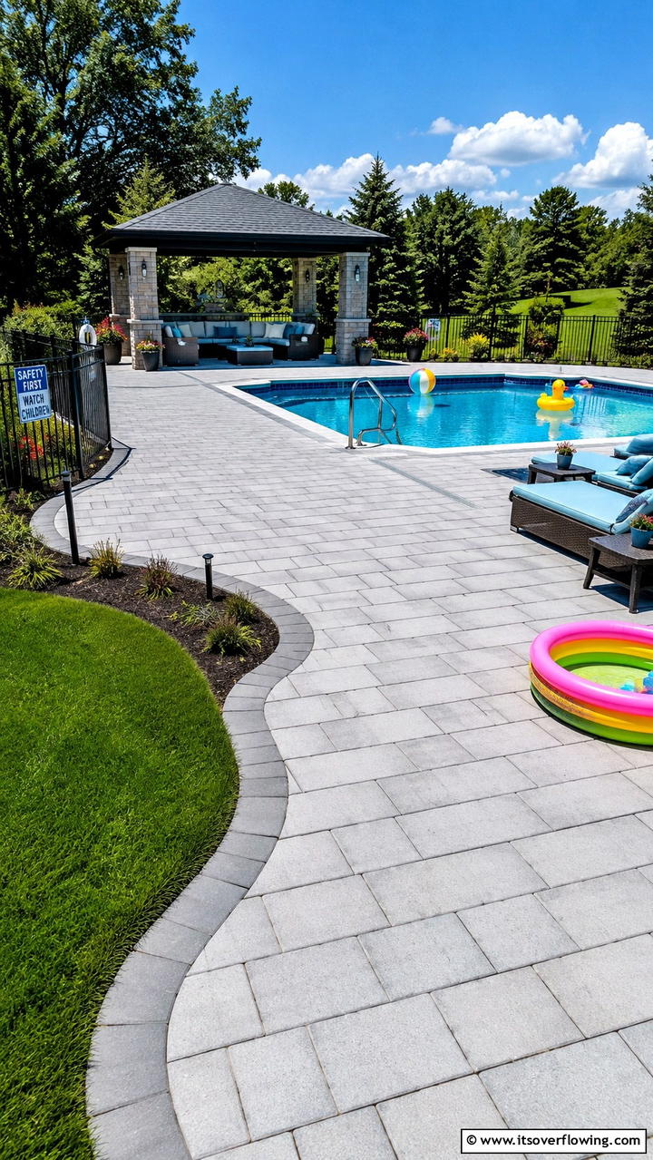Safety First Design - 30 Concrete Pavers Around Pool Ideas for Durable Style