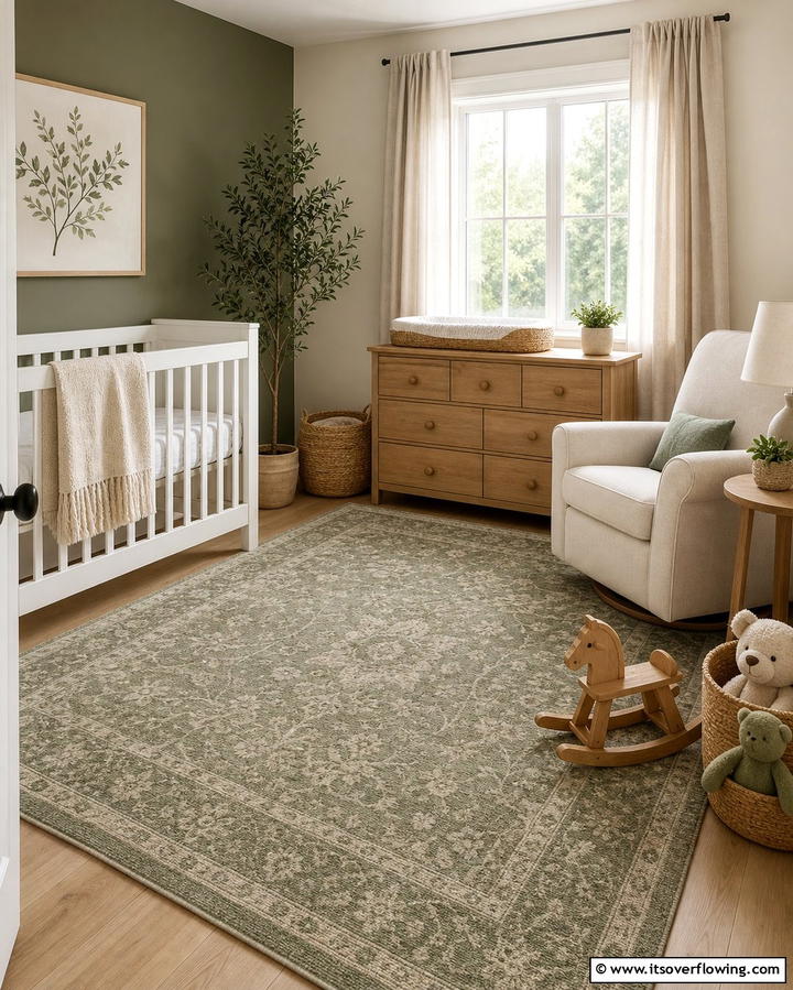 Sage Green Area Rug - 25 Sage Green Nursery Ideas for a Peaceful Baby Room