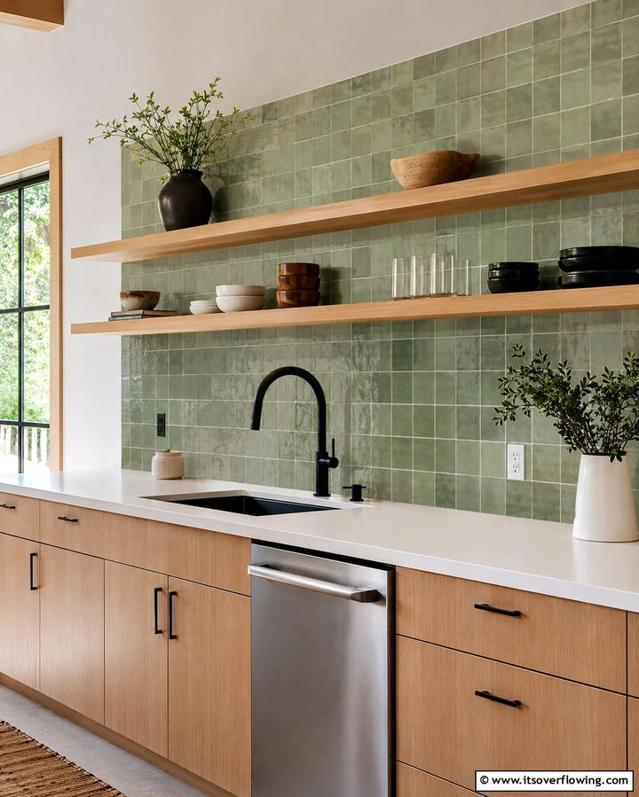 Sage Green Backsplash - 25 Sage Green Laundry Room Ideas for a Fresh Look