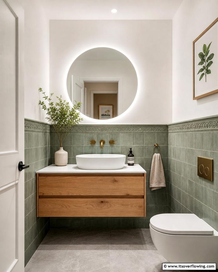 Sage Green Bathroom TilesOne - 25 Sage Green Decor Ideas for a Calming and Stylish Home
