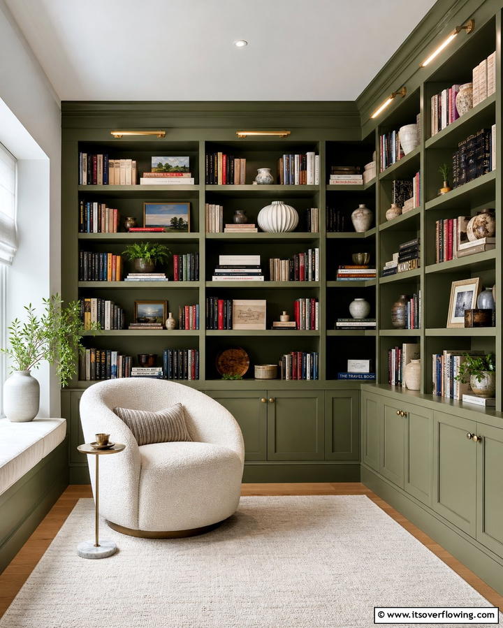 Sage Green Bookshelves - 25 Sage Green Decor Ideas for a Calming and Stylish Home