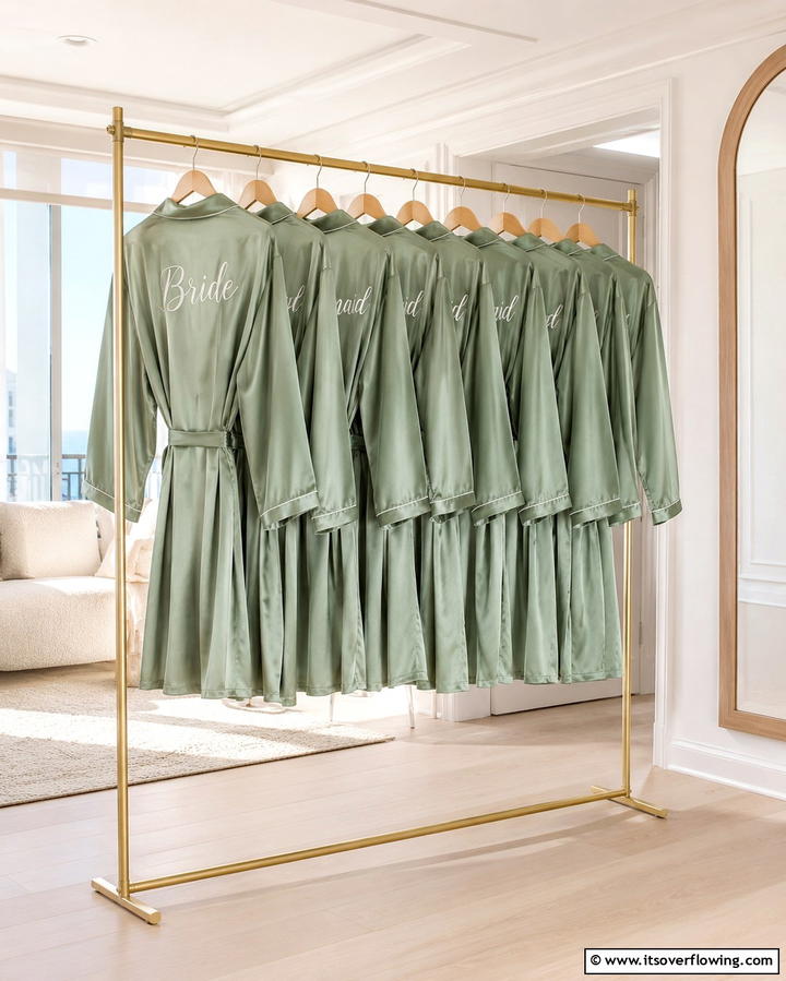Sage Green Bridesmaid Robes - 25 Sage Green Wedding Ideas for a Timeless Celebration