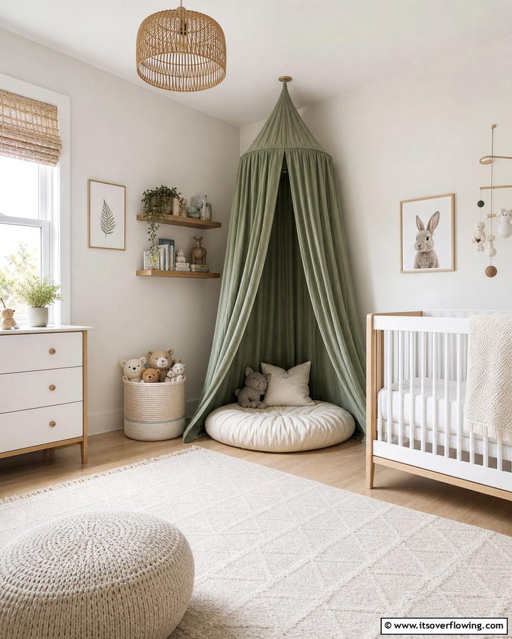 Sage Green Canopy - 25 Sage Green Nursery Ideas for a Peaceful Baby Room