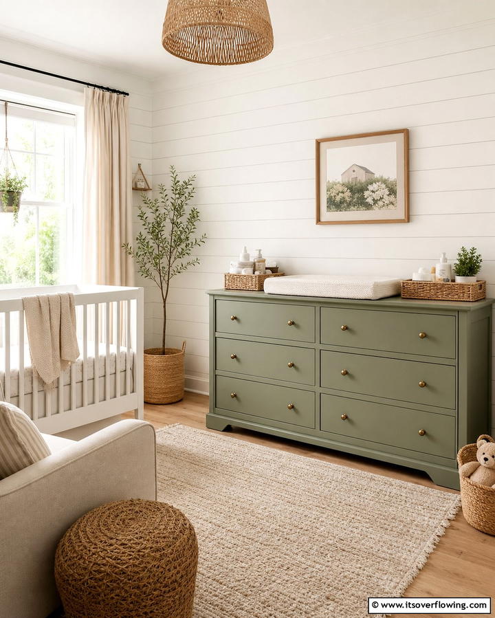 Sage Green Changing Table - 25 Sage Green Nursery Ideas for a Peaceful Baby Room