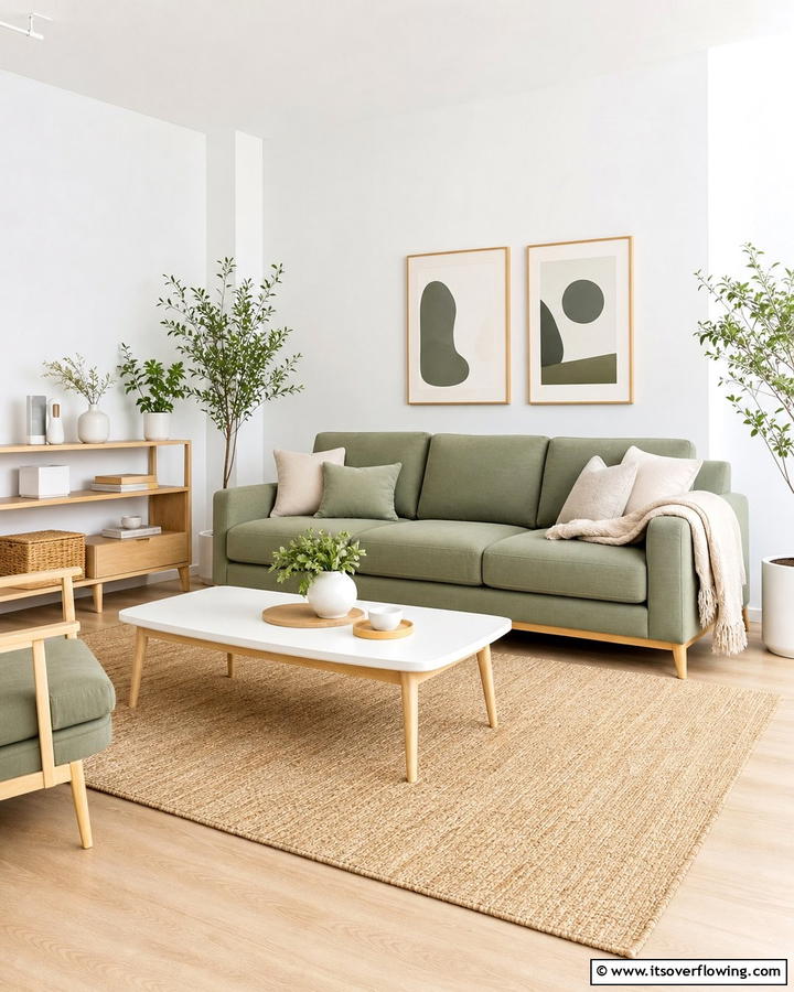 Sage Green Couch with Scandinavian Style - 20 Stylish Sage Green Couch Living Room Ideas