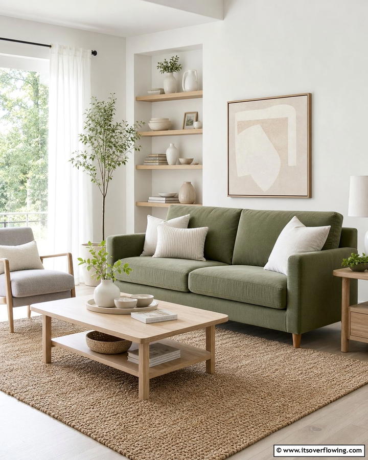 Sage Green Couch with White Walls - 20 Stylish Sage Green Couch Living Room Ideas