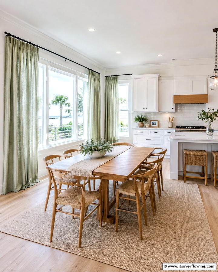 Sage Green Curtains for a Soft Accent - 25 Sage Green Kitchen Ideas for a Fresh and Inviting Space