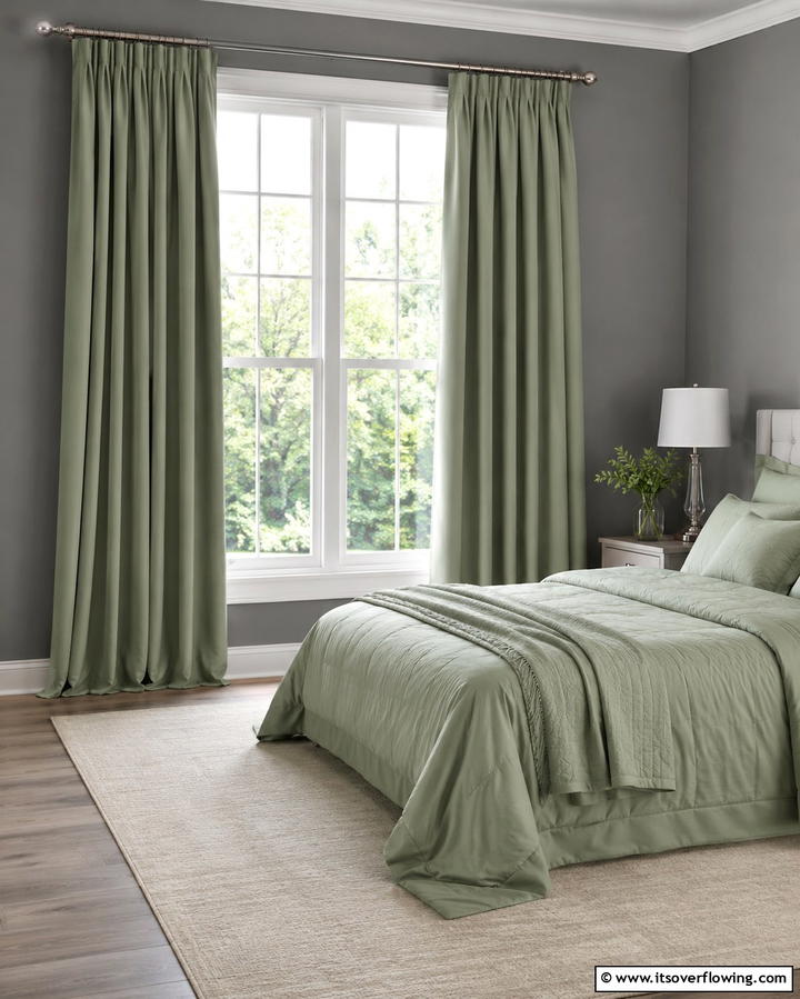 Sage Green Curtains with Grey Walls - 25 Sage Green and Grey Bedroom Ideas for a Serene Retreat