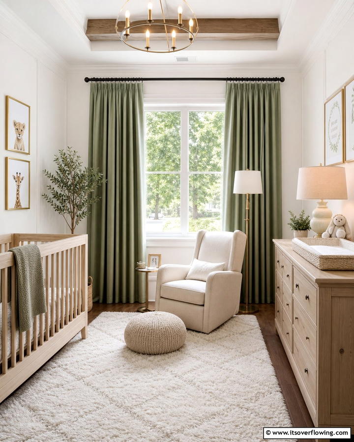 Sage Green Curtains - 25 Sage Green Nursery Ideas for a Peaceful Baby Room