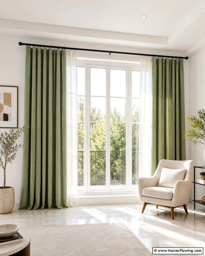 Sage Green CurtainsOne - 25 Sage Green Decor Ideas for a Calming and Stylish Home