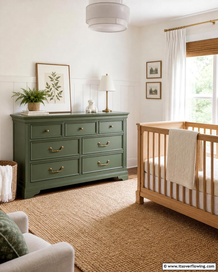 Sage Green Dresser - 25 Sage Green Nursery Ideas for a Peaceful Baby Room