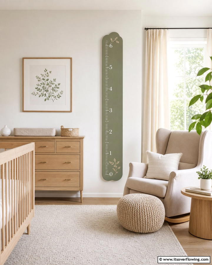 Sage Green Growth Chart - 25 Sage Green Nursery Ideas for a Peaceful Baby Room