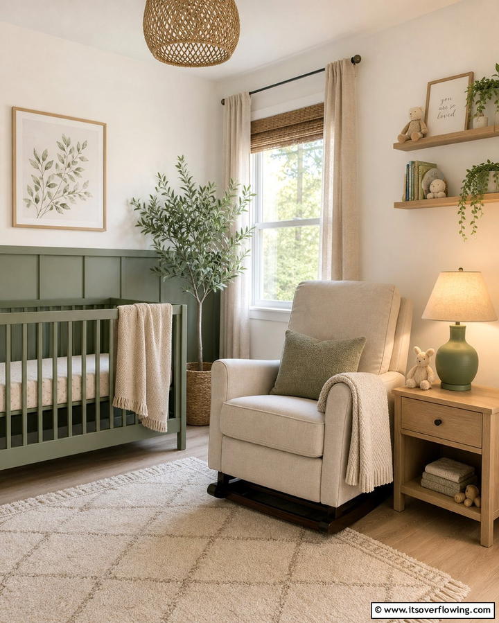 Sage Green Lamp - 25 Sage Green Nursery Ideas for a Peaceful Baby Room