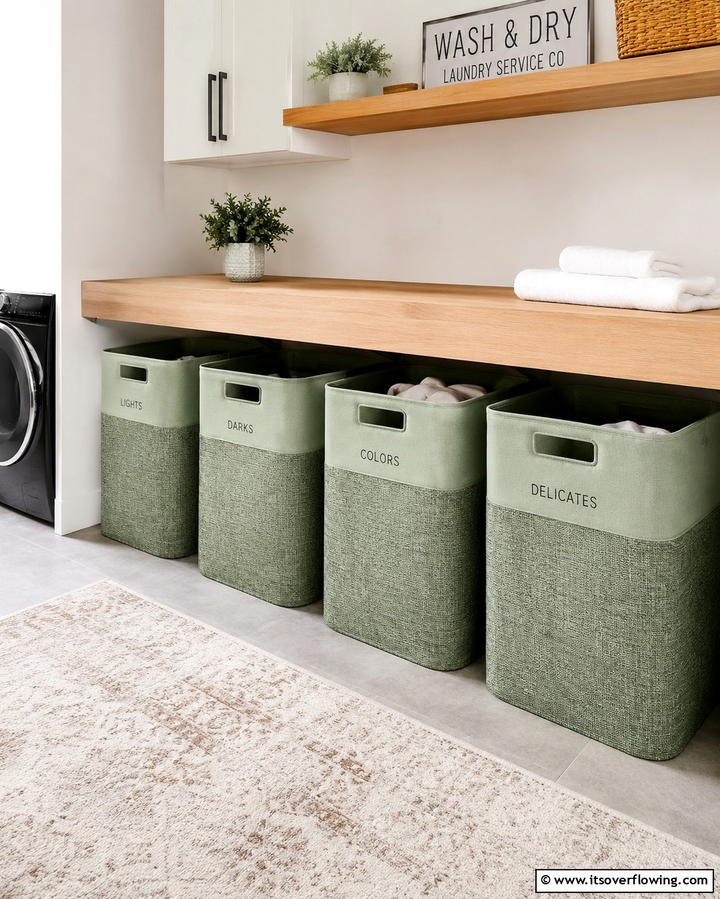 Sage Green Laundry Baskets - 25 Sage Green Laundry Room Ideas for a Fresh Look