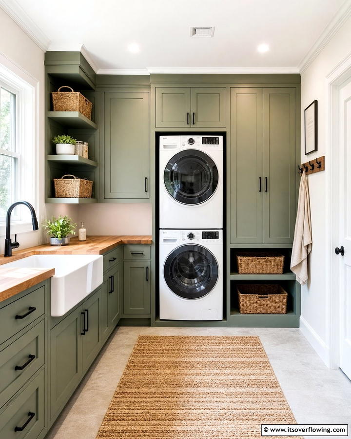 Sage Green Laundry Room Cabinets - 25 Sage Green Decor Ideas for a Calming and Stylish Home