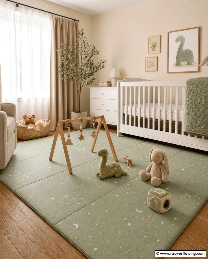 Sage Green Play Mat - 25 Sage Green Nursery Ideas for a Peaceful Baby Room