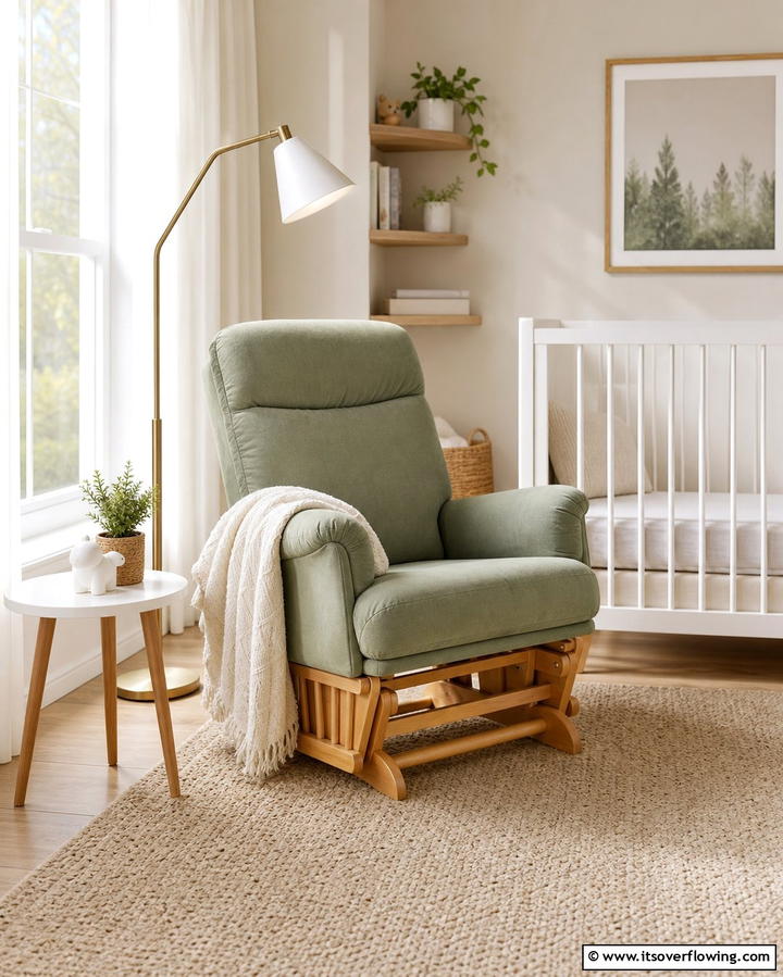 Sage Green Rocking Chair - 25 Sage Green Nursery Ideas for a Peaceful Baby Room