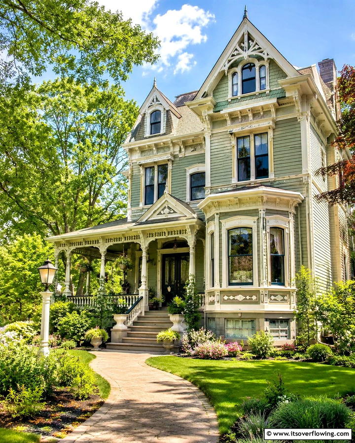 Sage Green SerenityExact - 25 Green Victorian House Colors for Historic Charm