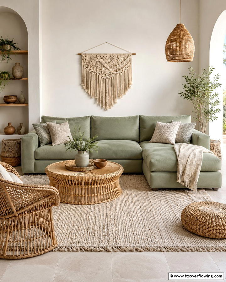Sage Green Sofas for a Soft Look - 25 Green Living Room Ideas for a Fresh and Calming Space