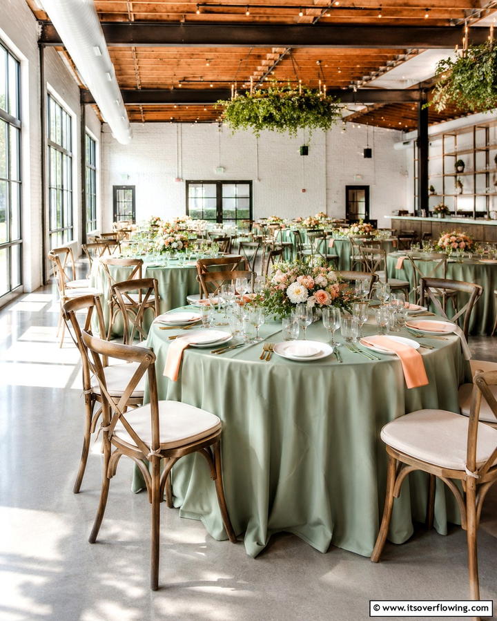 Sage Green Table Linens - 25 Sage Green Wedding Ideas for a Timeless Celebration