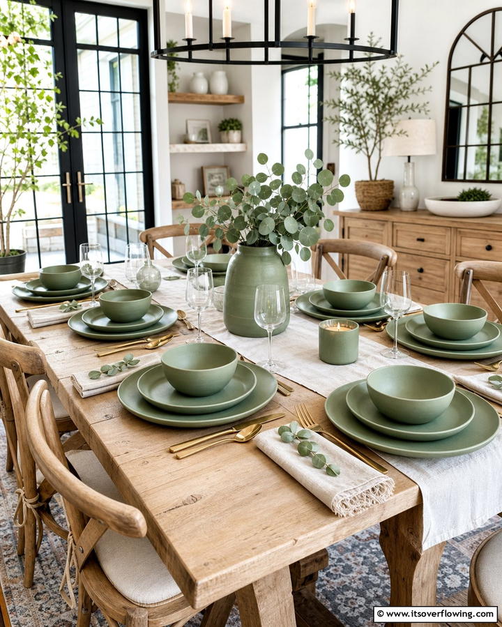 Sage Green Tableware - 25 Sage Green Decor Ideas for a Calming and Stylish Home