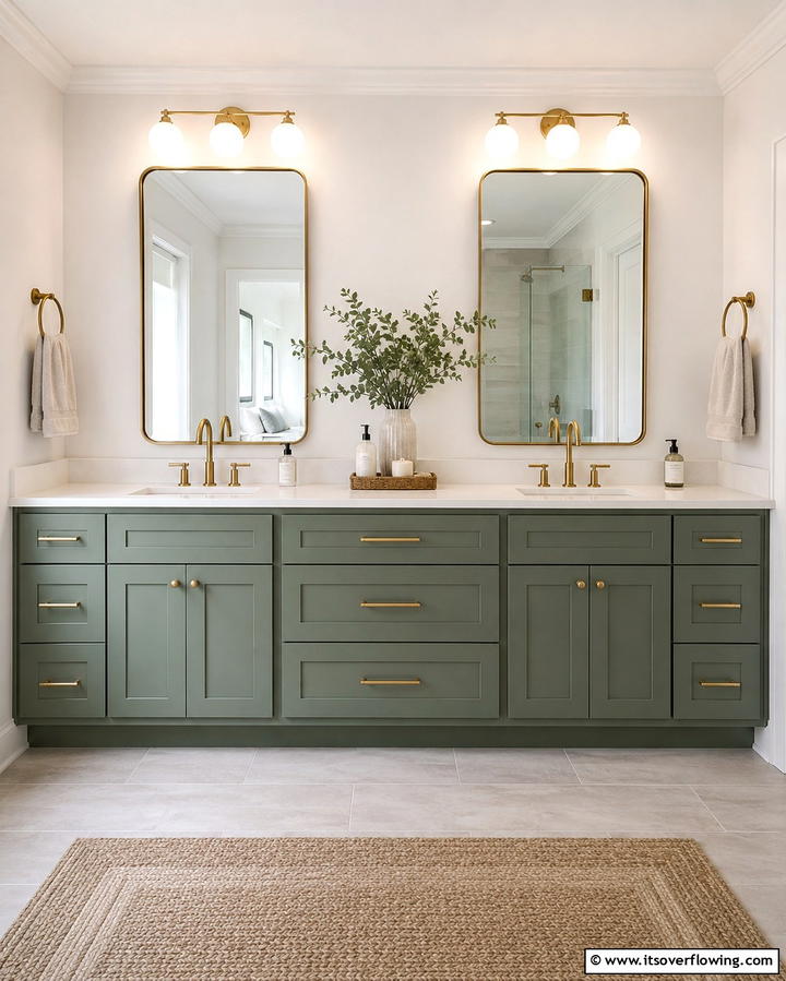 Sage Green Vanity Cabinets for a Pop of Color - 25 Sage Green Bathroom Ideas for a Fresh and Calming Space