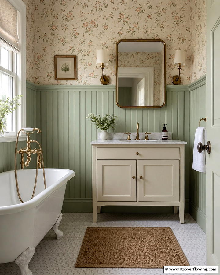 Sage Green Wainscoting for Timeless Charm - 25 Sage Green Bathroom Ideas for a Fresh and Calming Space