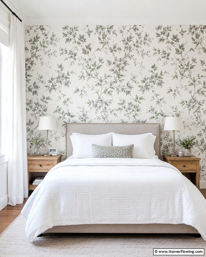 Sage Green and Grey Floral Patterns - 25 Sage Green and Grey Bedroom Ideas for a Serene Retreat