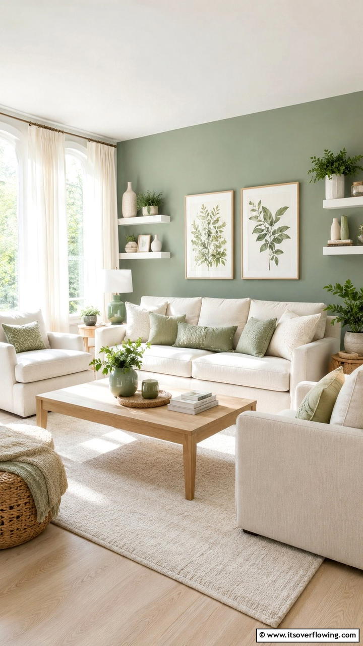 Sage Green and Warm White - 21 Two Colour Combinations for a Vibrant Living Room