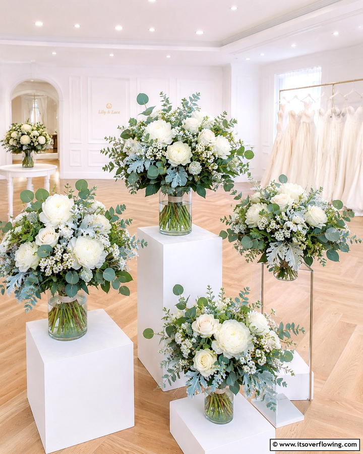Sage Green and White Bouquets - 25 Sage Green Wedding Ideas for a Timeless Celebration