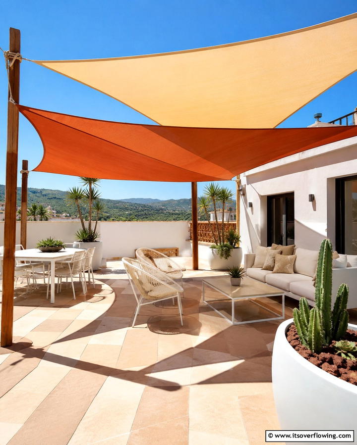 Sail Shade Canopy - 25 Covered Deck Ideas for Year-Round Outdoor Living