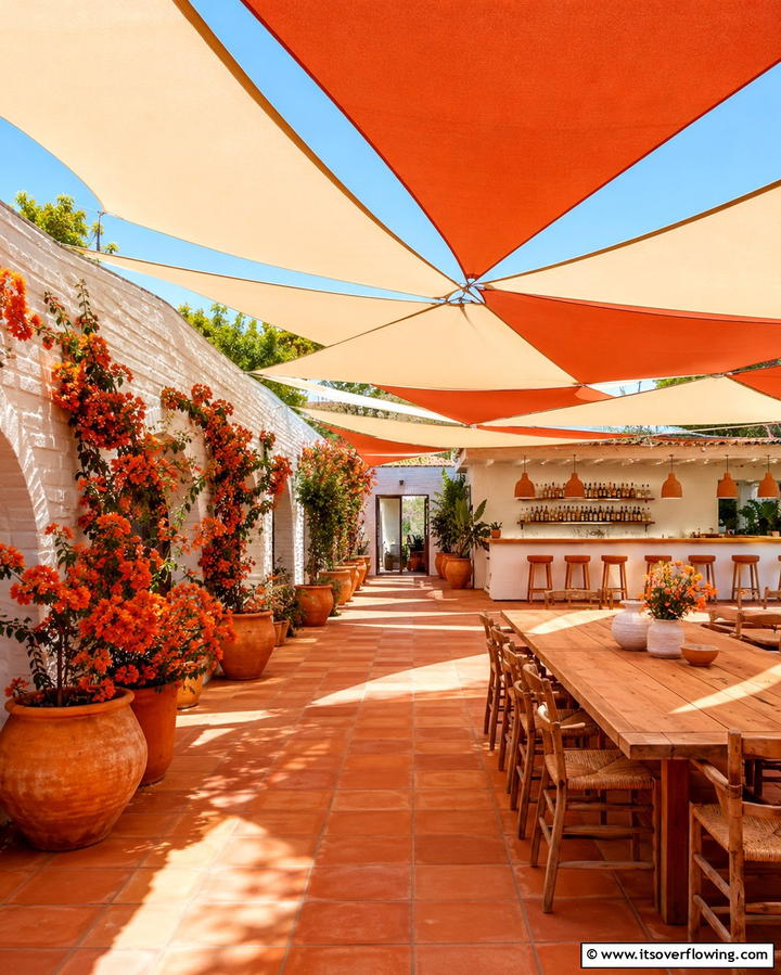 Sail Shade Cover - 30 Partially Covered Deck Ideas for Flexible Outdoor Living