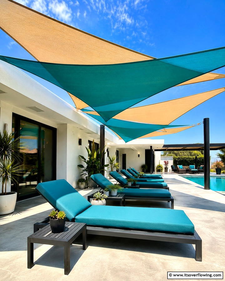 Sail Shades for a Modern Look - 30 Partially Covered Deck Ideas for Flexible Outdoor Living