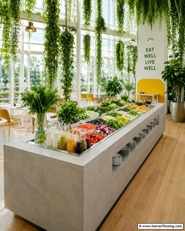 Salad Bar with Fresh Ingredients - 25 Wedding Buffet Ideas for a Memorable Reception