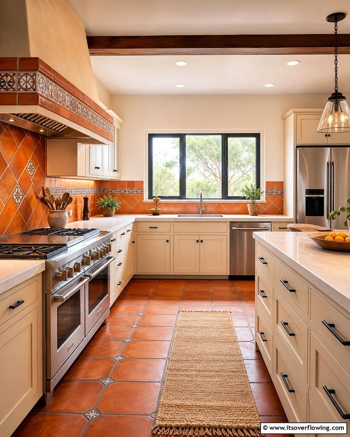 Saltillo Tile Accents - 25 Mexican Kitchen Ideas for a Vibrant and Authentic Space