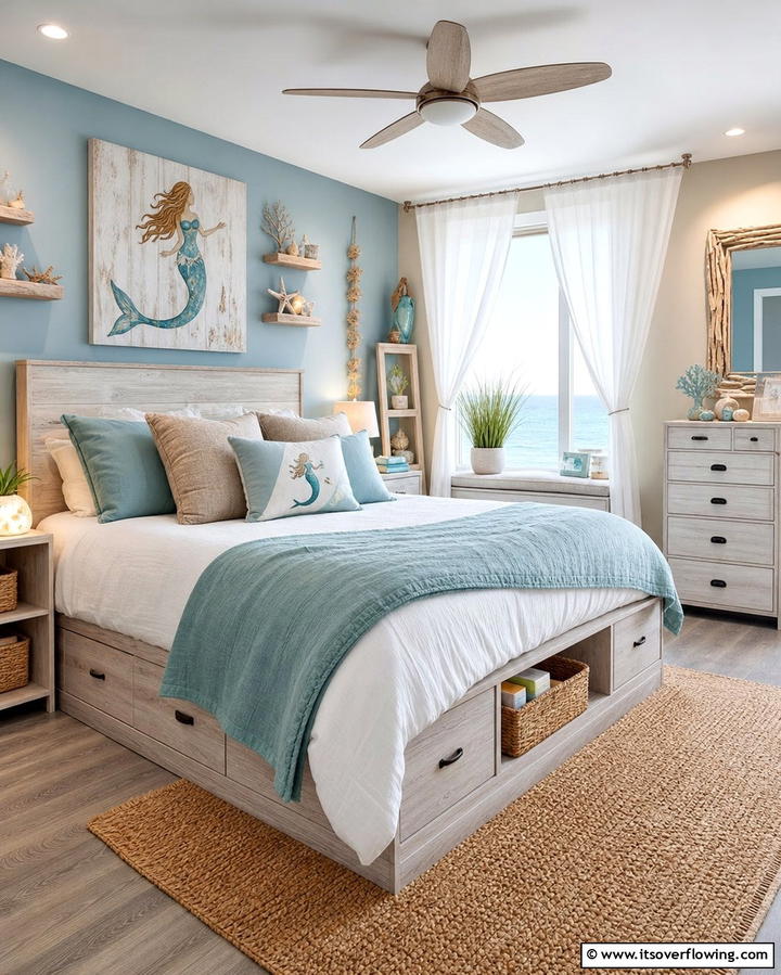 Salty Serenity - 30 Enchanting Mermaid Bedroom Ideas for a Whimsical Retreat