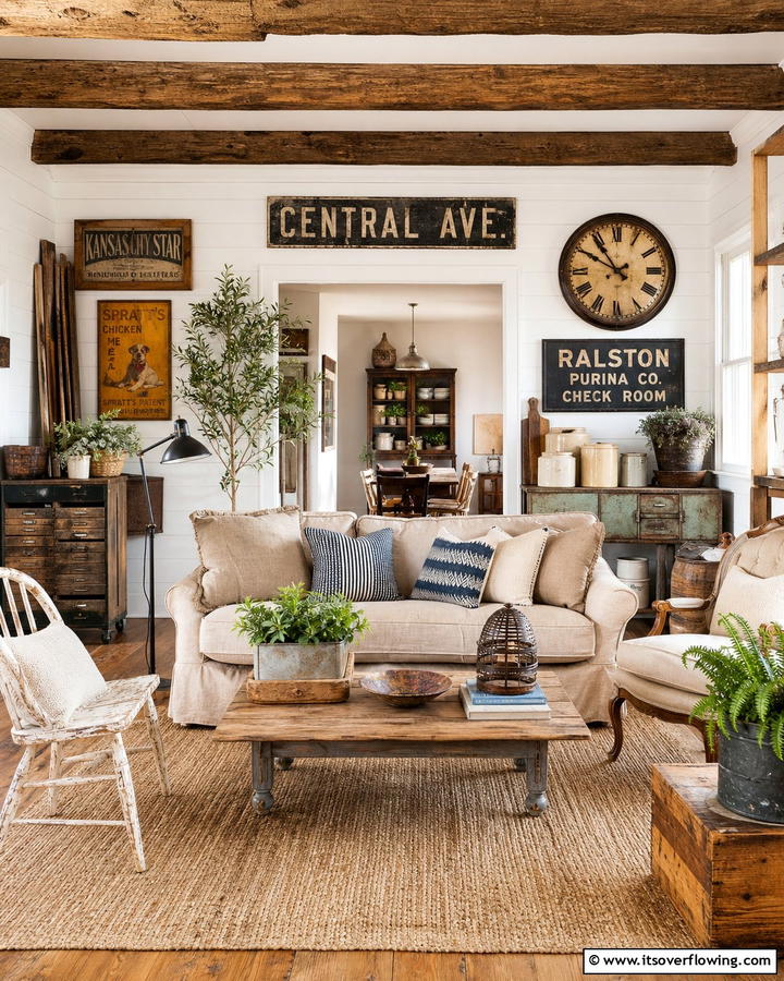 Salvaged Antique Finds - 21 Rustic Decor Ideas for Cozy Farmhouse-Chic Interior Accents
