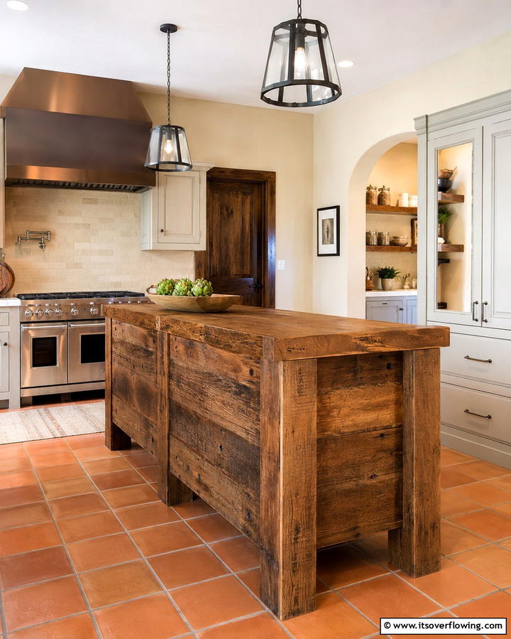 Salvaged Barn Wood - 25 Rustic Kitchen Island Ideas for a Cozy Cooking Space