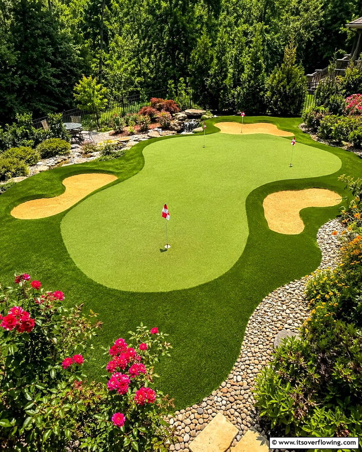 Sand Trap Integration for Realism - 25 Backyard Putting Green Ideas for Golf Enthusiasts
