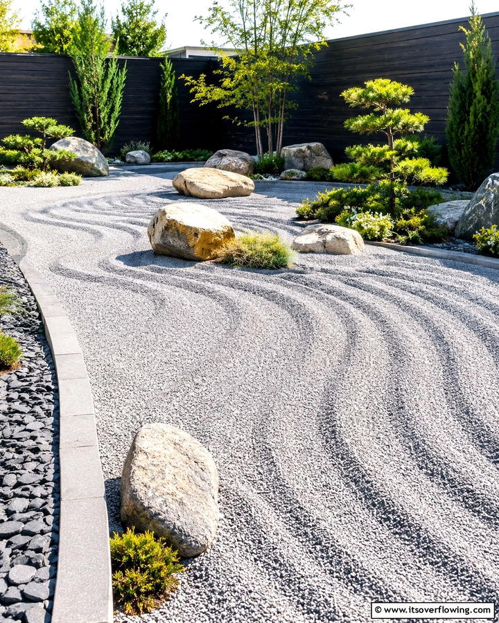 Sand and Gravel Waves - 25 Zen Garden Ideas for a Peaceful Outdoor Retreat