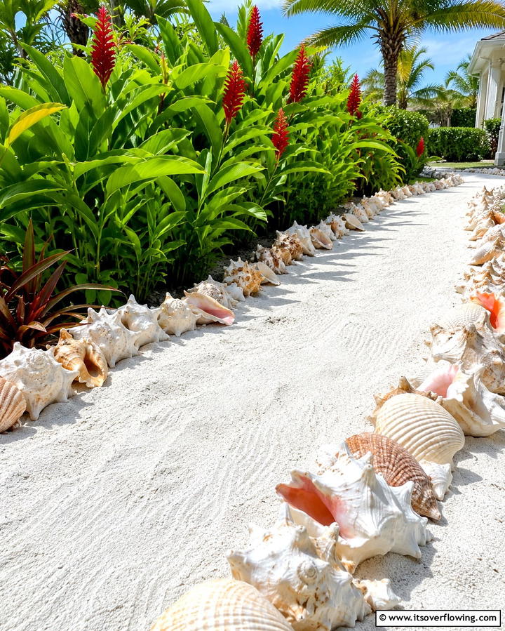 Sand and Seashell Accents - 25 Tropical Landscape Ideas for Your Outdoor Paradise