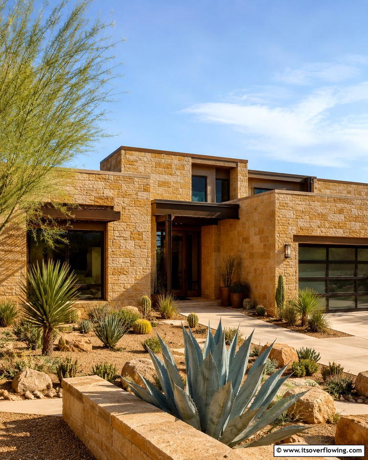 Sandstone Elegance - 25 Stone Exterior Home Ideas for a Timeless Look