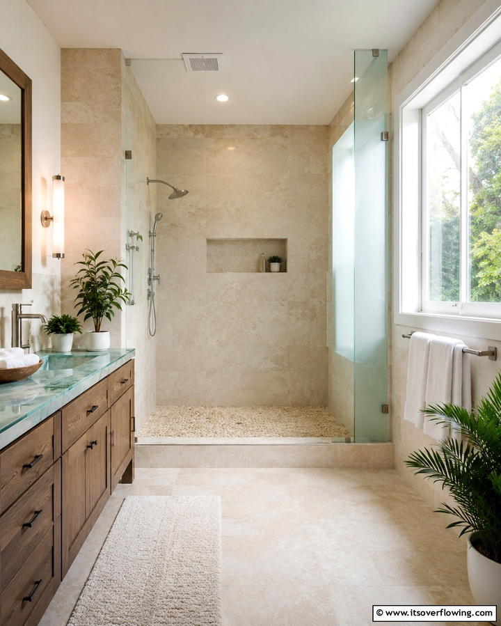 Sandstone Shower Surrounds - 20 Stone Shower Design Ideas for a Spa-like Bathroom