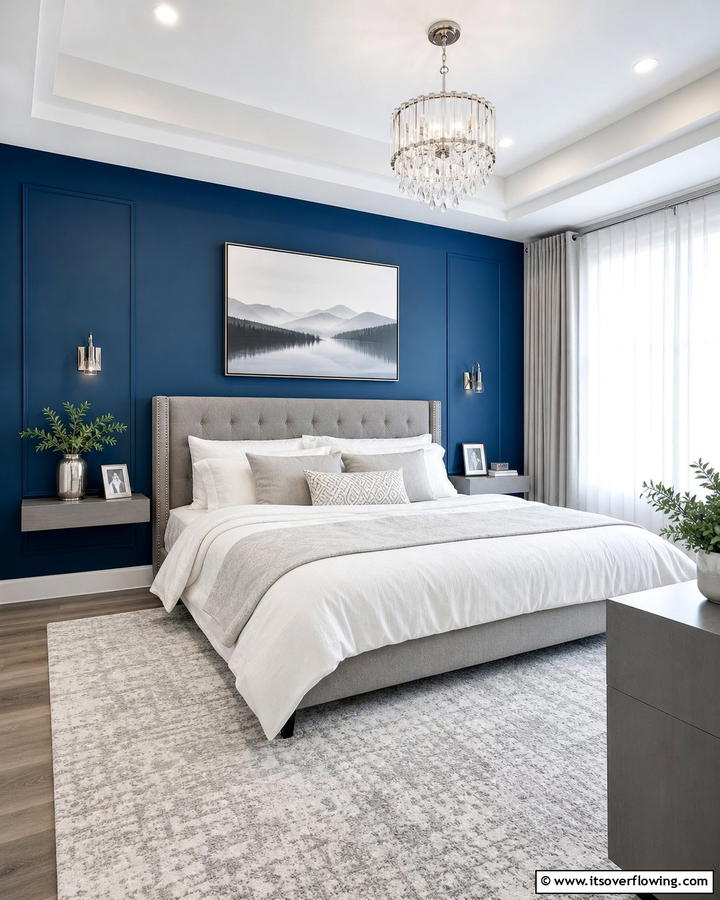 Sapphire Serenity - 21 Accent Wall Color Ideas for Bold Interior Transformations