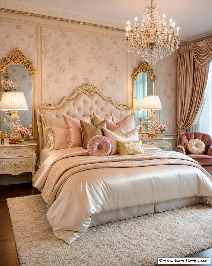 Satin Throw Pillows - 20 Blair Waldorf Bedroom Ideas- Chic & Elegant Styles