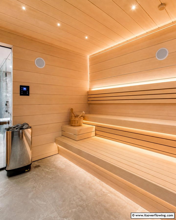 Sauna with Built In Sound System - 20 Sauna Room Design Ideas for a Luxurious Home Spa