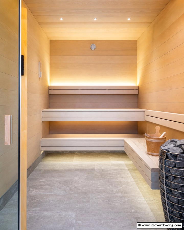 Sauna with Floating Benches - 20 Sauna Room Design Ideas for a Luxurious Home Spa